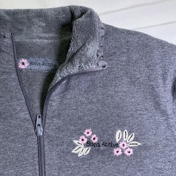 Zip-up Grey Fuzzy Jacket - Picture 6 of 10